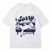 2026 Summer Sorry Got Plans100% Pure Cotton Printed T-shirt Women Funny Cartoon T-shirts Grunge Kawaii 90s Fashion Tshirt Y2k
