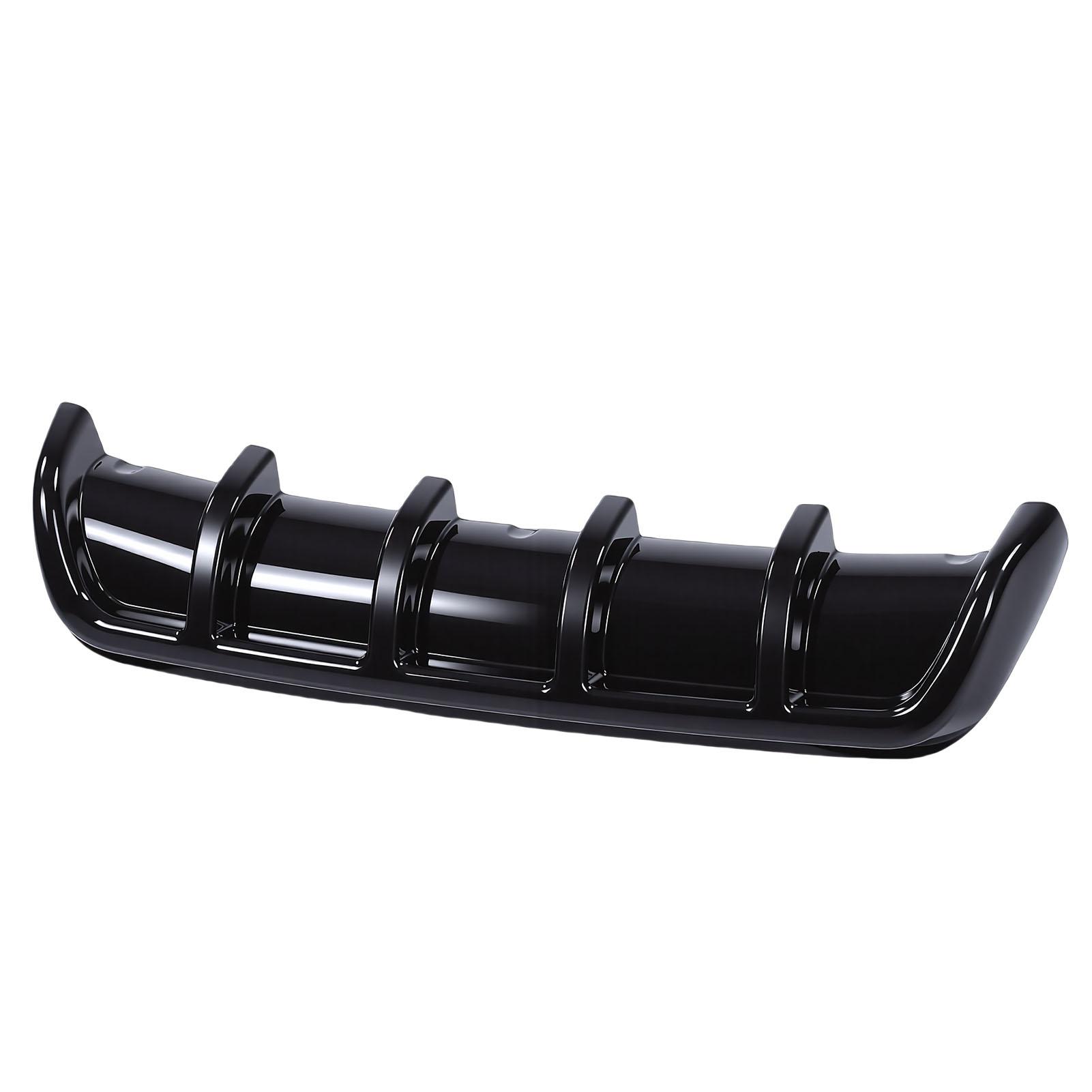 Rear Bumper Diffuser Lip Shark Fin Style Glossy Black Universal Rear Diffuser Bumper Lip Body Kit 26.38x2.36in