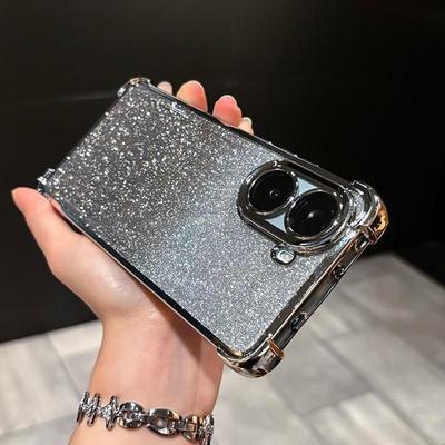 Full Glitter Luxury Phone Case with Metallic Edge for OPPO Reno 14 Pro 5G F 13 4G/5G 12 11 10pro+ 10pro 10 8 T 4G 7 6 Z 5 Lite Shockproof Cover