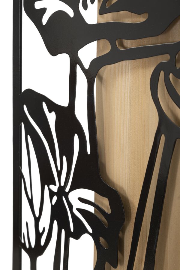 Wall Panel Lotus Iron And Wood Cm 60X2X90