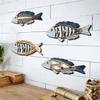 4Pieces Seasides Inspireds Wooden Wall Art Handmade Fish Decorations for Entryway Hallway Interior