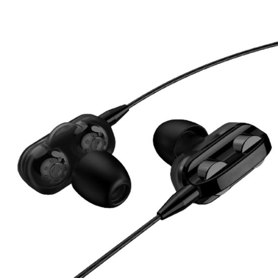 Dual Dynamic Circle Heavy Bass In-Ear Wired Earphone Headphone with Microphone
