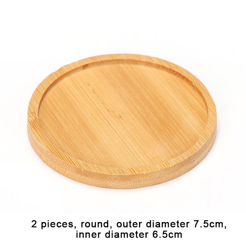 Einfacher Stil Hausdekoration Sukkulenten Bonsai Halter Runde Quadratische Blumentopf Basis Bambus Holz Tablett