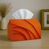 1pc Modern Abstract Minimalist Design Tissue Box - Orange Layered Curve Gradient Graphic Design, Party Tissue Box, Multifunctional for Kitchen And Din