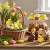 Realistic Easter Chick Figurine Animal Mini Chicken Toy Cute Plush Chicks  Flower Pot