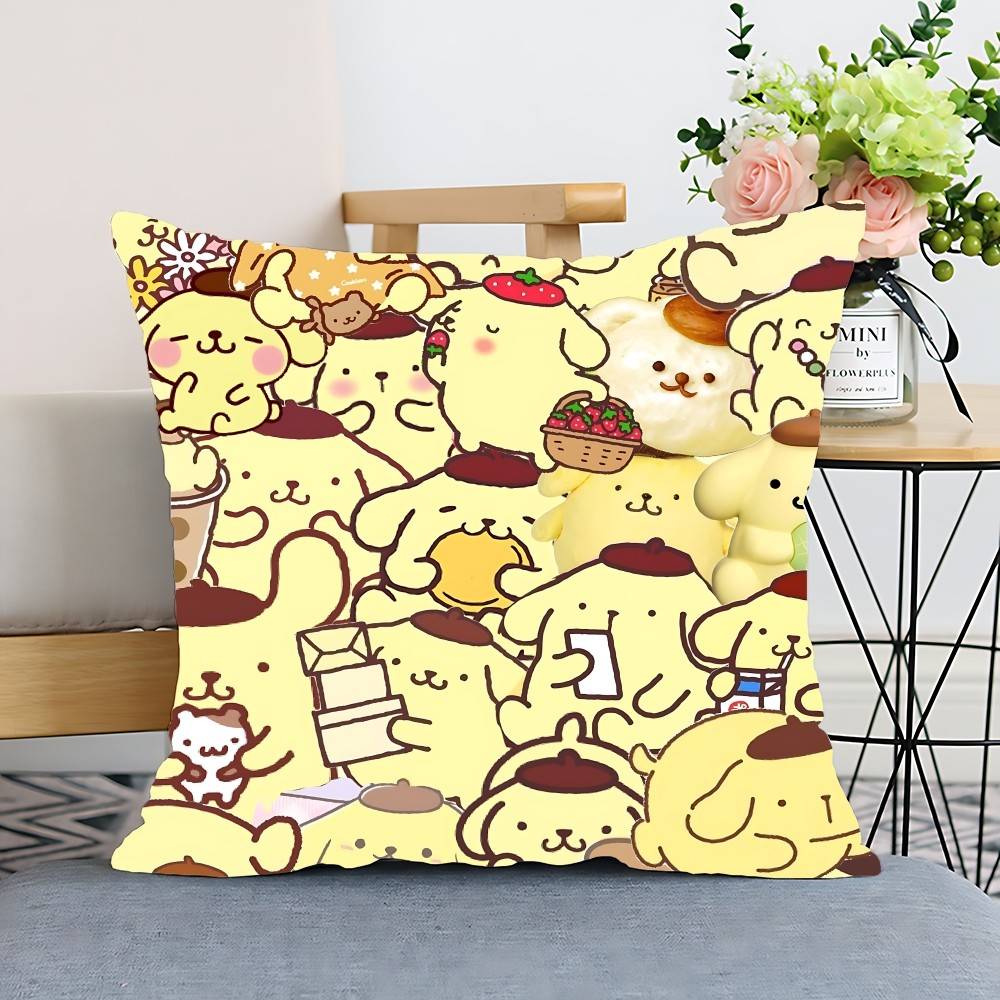 S-Sario P-Pompompurin Kissenbezug Kissenbezug Polyester Kissenbezug Dekoratives Sofakissen Kissenbezug Heimdeko