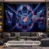 Atletico Madrid FC Personalized Tapestry Support Custom Name, Wall Art Home Decoration