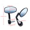 Aluminum Universal Motorcycle Handlebar Reflector Rear View Mirrors 1 Pair Ellipse Bar End Rearview Mirror Motorbike Accessories