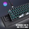 68 Keys 60% Mechanical Gaming Keyboard Hot Swappable Blue Switch Ice Blue Backlight Detachable USB-C Cable For Windows Mac Linux