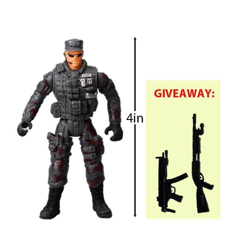 10cm Warrior Elite Force Army Police Military Snow Navy Soldier Action Figure Toy Terrorist SWAT Team Figuras for Children Gift