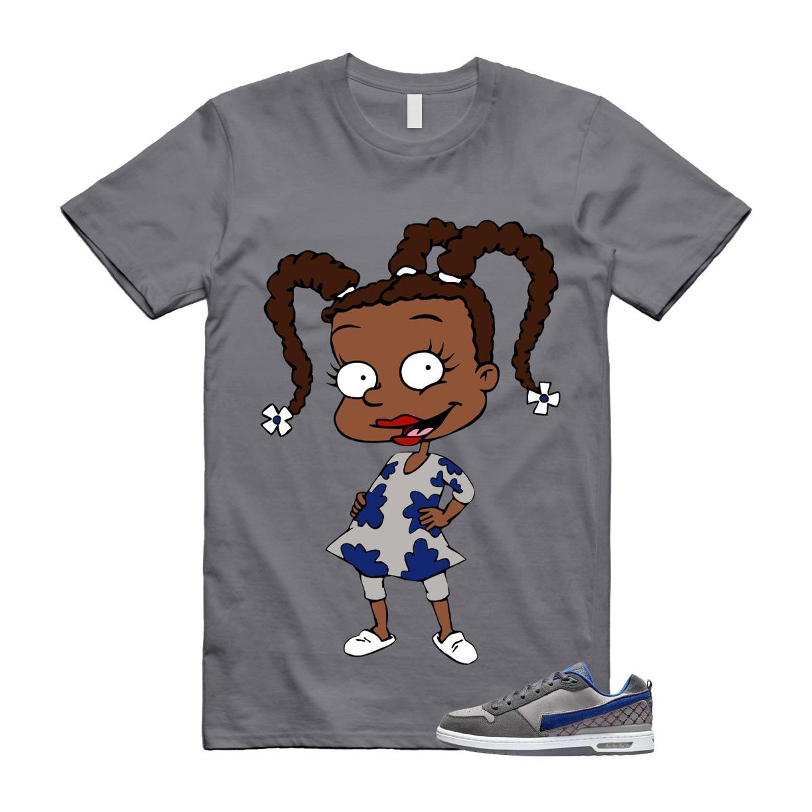 SB Zoom Air 1 Flint Grey Deep Royal Blue White T Shirt Match SUSIE 2XL