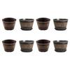 Yousheng Rustic Barrel-Style Round Planter, Wood-Inspired Finish Resin Planter with Built-In Drainage System, for Outdoor Patio And Garden