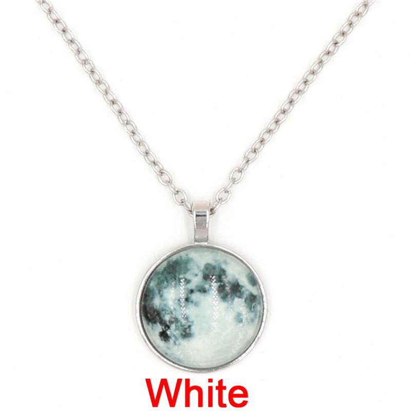 

Ожерелье с подвеской в ​​виде полной луны, восходящей луны, светящаяся в темноте светящаяся цепочка для женщин белый