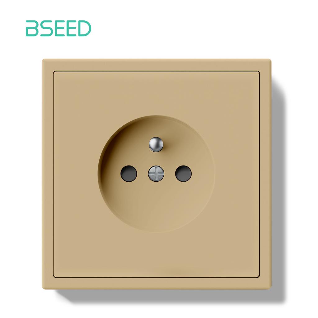 BSEED Single Power Socket Double Wall Sockets Triple Electric Outlets Four French Sockets Matte Plastic Panels Multiple Sizes