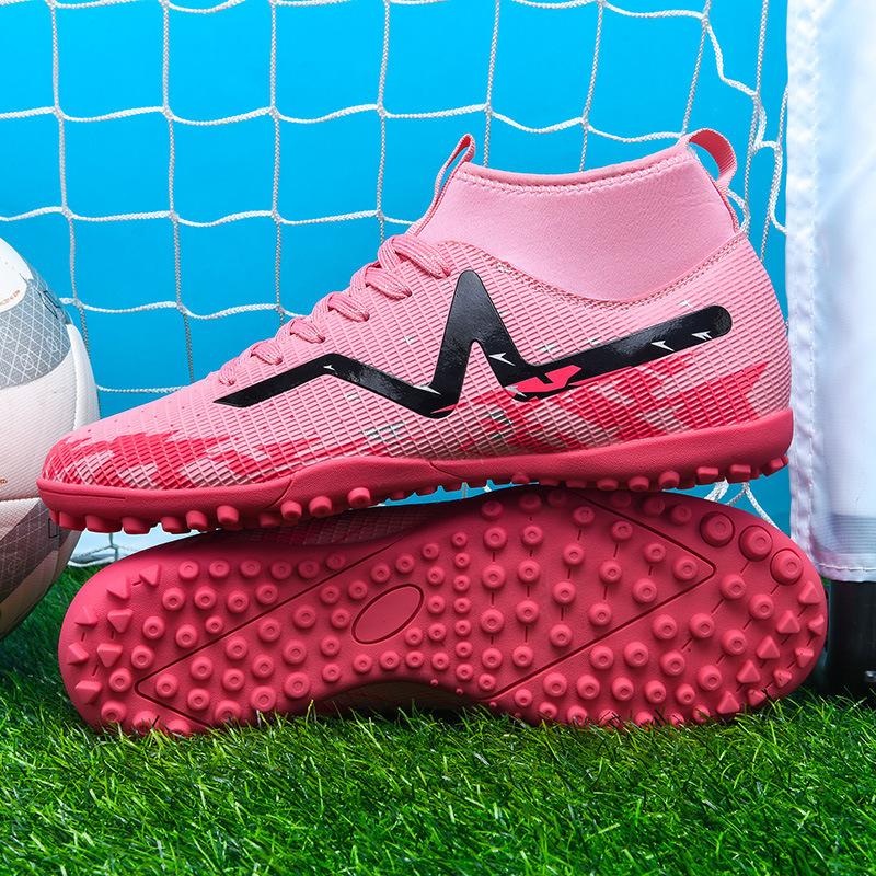 High-top New Football Shoes 2025 Male and Female Adult Students Children's Game Training Shoes TF Broken Nail Football Shoes