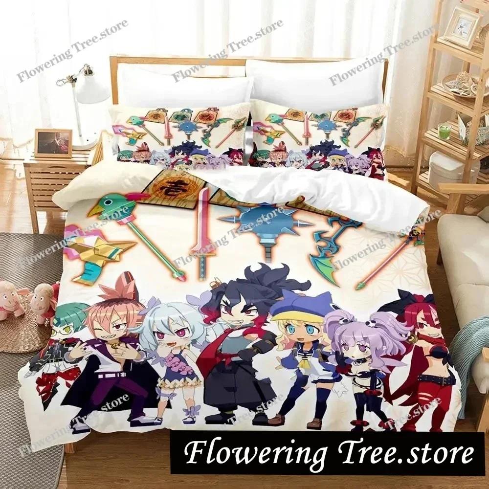 Anime Disgaea Bedding Set Duvet Cover Bed Set Quilt Cover Pillowcase Comforter King Queen Size Boys Adult Bedding Set029963