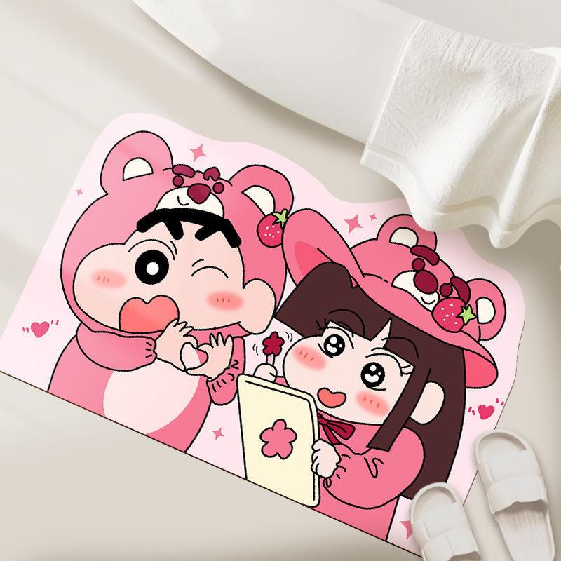 Crayon Shin-Chan Anime Figure Water Uptake Cartoon Gentle Plus Cozy Shower Room Mat Fast Drying Trendy Home Gifts