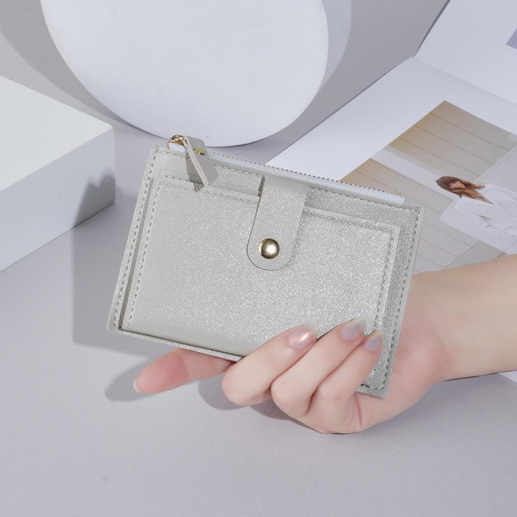 Women's Compact Wallet: 2025 Multi-Card Zipper Button Coin Purse, Ideal for Students