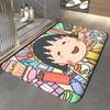 anime C-Chibi Maruko-chan Floor Mat Soft Flannel Entrance Door Mat Non Slip Absorbent Bathroom Bedroom Floor Rug