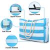 1PC Beach Bags For Women Large Canvas Beach Tote Bag Zipper Beach Bags Sandproof Swim Pool Bag Large Tote