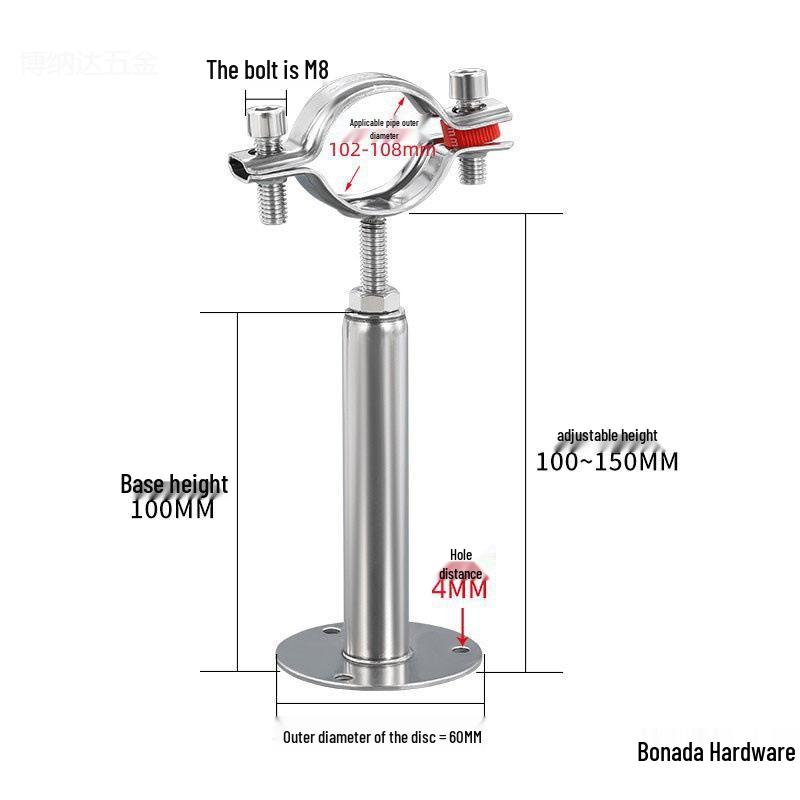Stainless Steel Pipe Fixing Bracket Clamp for Gas and Water Pipes