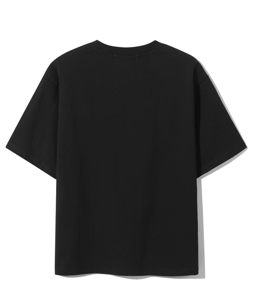 BASEMOMENT Bio Cotton Crop T-Shirt Black
