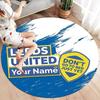 Leeds United Custom Name Round Area Rug,Carpet Rug for Living Room Bedroom Sofa Playroom Decor,Non-slip Floor Mat