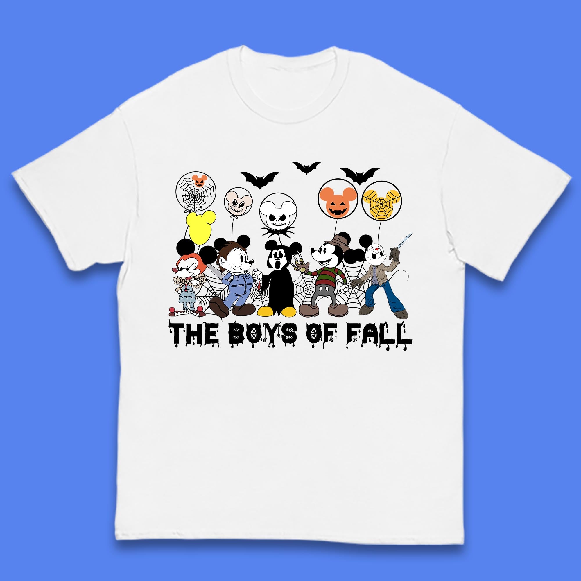 

The Boys Of Fall Halloween Disney Mickey Mouse & Friends Horror Movie Characters Kids T Shirt 110