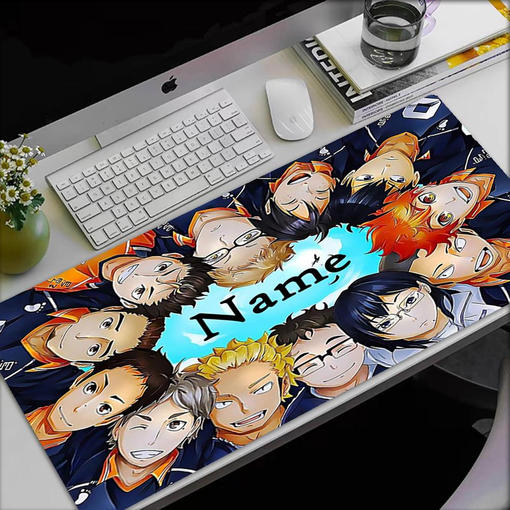 Custom Name Haikyu Theme Mouse Pad, Non Slip Rubber Base, Multifunctional Office & Home Decor, Perfect for Workspace Personalization.