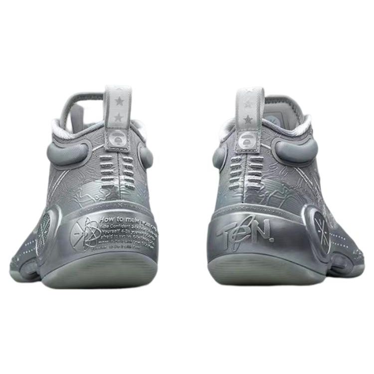 Li-Ning AAPE x Way Of Wade 10 10th Anniversary Men Sneakers Silver ABAS175-1