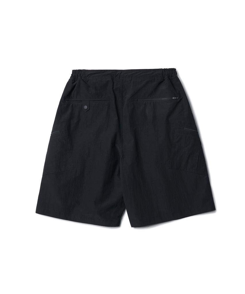 Lamolaeng Pleated Runner Shorts Black