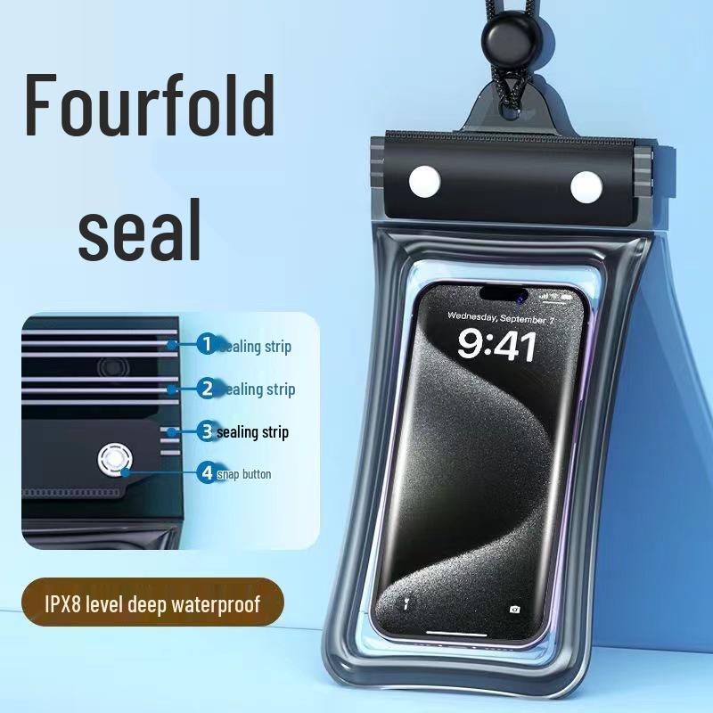 Triple-Layer Waterproof Phone Case with Touchscreen Access for Swimming & Diving
