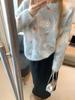 Blue Beaded Sequin Sweater Women's Fall/Winter Casual Knitwear