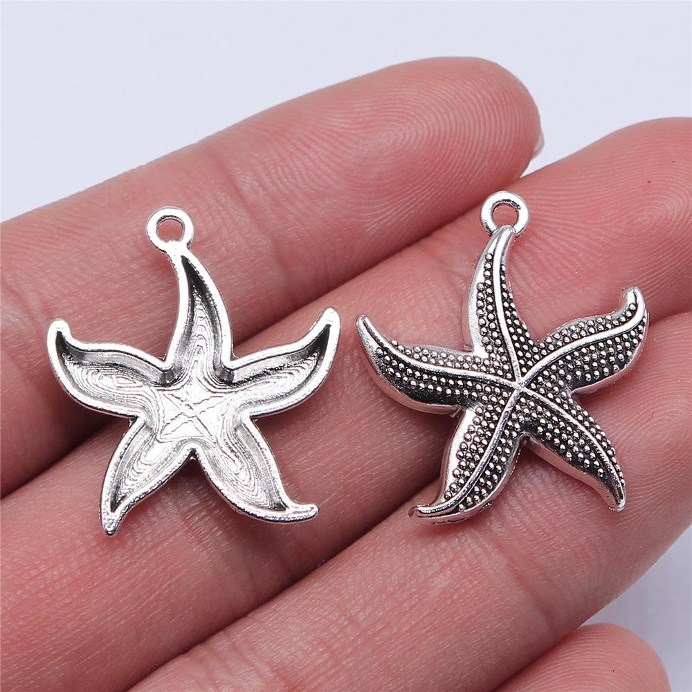 20 Stück Seestern Charms Antik Silber Farbe Seestern Anhänger Charms Meerestier Seestern Charms Für Schmuckherstellung DIY Basteln