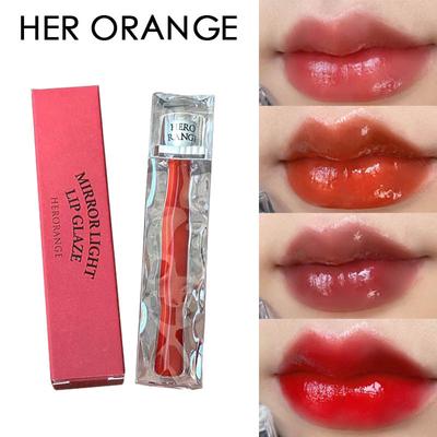HER ORANGE~Ice Crystal Mirror Lip Glaze ist ein feuchtigkeitsspendender, durchscheinender, langanhaltender, farbenfroher, nicht haftender, filmbildender Glas-Lipgloss