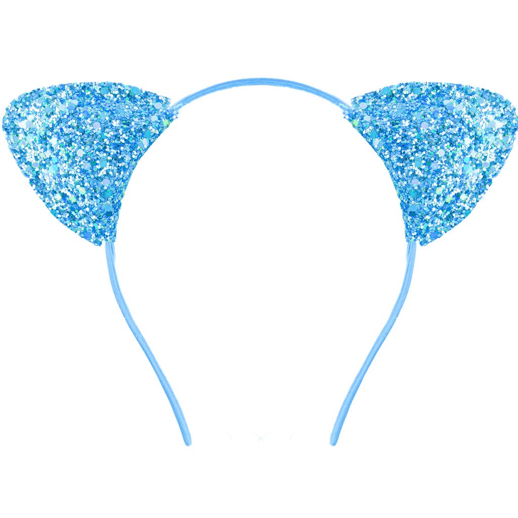 Party Delicate Glitter Cat Ear Headband Hair Band Hair Hoop for Women Girls for Party Celebration and Daily Wearing