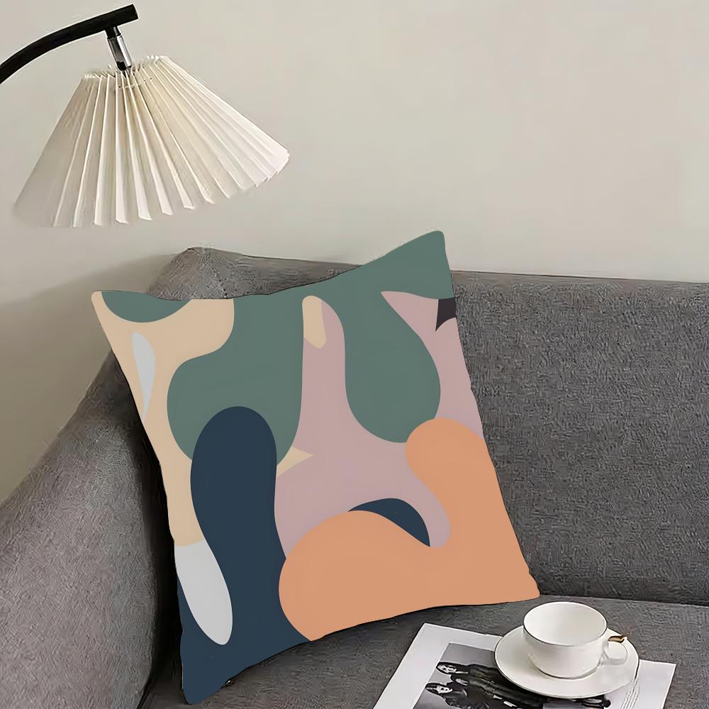 Morandi Color Pattern INS Cushion Cover Pillowcase Ultra Soft Skin Friendly Fabric Cloud Like Comfort Concealed Zipper