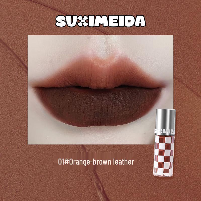 

Осень/Зима Сливовый Матовый Блеск для Губ Мягкий Вельвет Отбеливающая Помада Маленький Черный Тюбик – Идеально для Студентов 2.2g