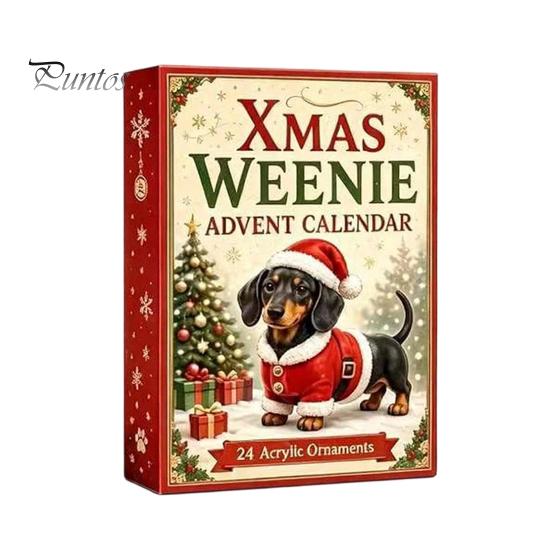 Christmas Stocking Stuffers 3D Dachshund Advent Calendar with 24 Unique Mini Dog Figures, Birthday Gifts for Children Countdown Toy Set Kids, Holiday