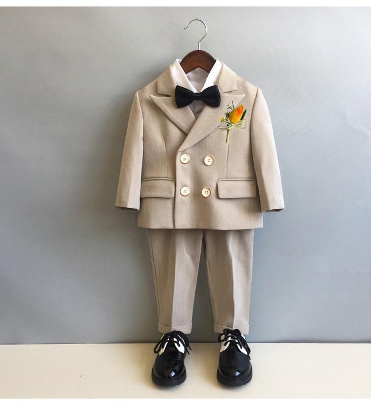 Jungen Anzug Frühling/Herbst: Erste Geburtstagsfeier Baby Formelle Kleidung, Britischer Stil Pageboy, Hochzeitsgast, Aufführungskostüm