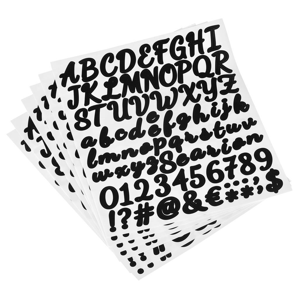 6/8 Blatt Buchstaben Alphabet Zahlen Aufkleber Reflektierende Etiketten Selbstklebend Vinyl Aufkleber für Klassenzimmer Organisation Schild Adresse