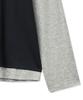 NOIRER Layered Half Long Sleeve T-Shirt (Navy Gray)