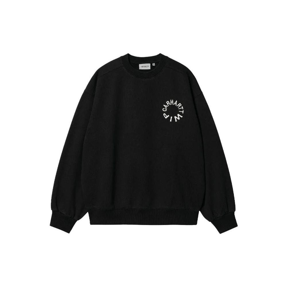 Carhartt WIP Letter Print Crew Neck Long Sleeve Sweatshirt Men Sweatshirt Black I032453-K02-06