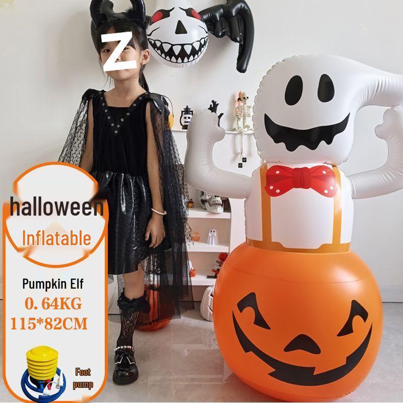 Halloween Inflatable Pumpkin Ghost Lantern Decoration Ornaments Costume Headwear