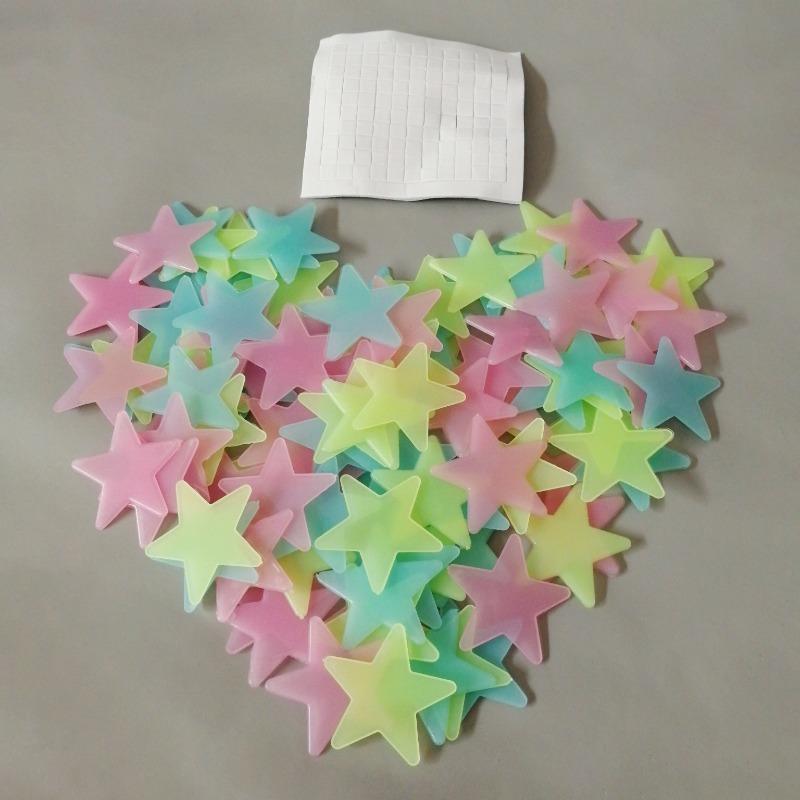 100Pcs Fluorescent Glow In The Dark Stars Wall Stickers For Rooms Decoration Livingroom Baby Bedroom Ceiling Home Decor