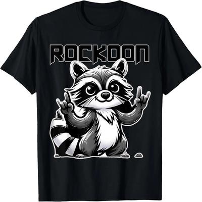 T-shirt Rigolo Raccoon Rock 'n Roll