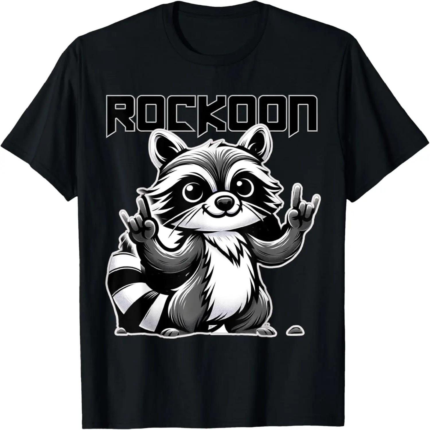 Funny Rockin  Rock  n Roll Raccoon T-Shirt S