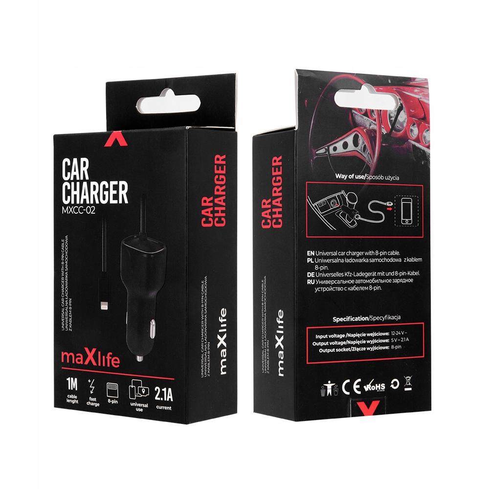 Apple Lightning Maxlife Car Charger 2100 mA 1M mxcc-02