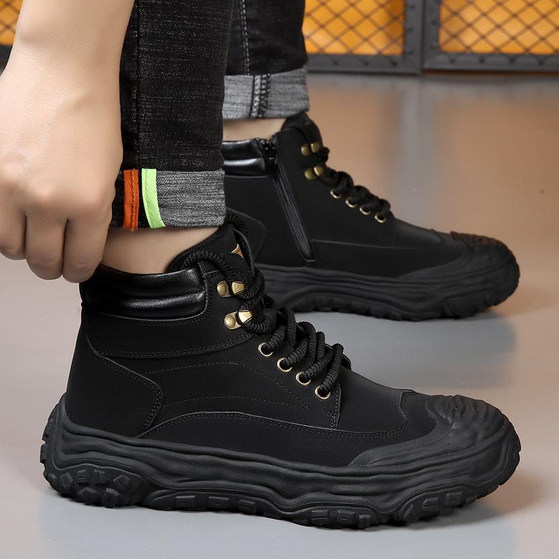 Martin boots men's high-top autumn and winter retro kicking can't suck big yellow boots outdoor desert soft leather tooling boots