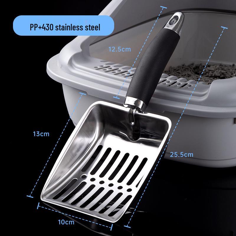 Stainless Steel Cat Litter Scoop with Deodorizing Cleaning Tool